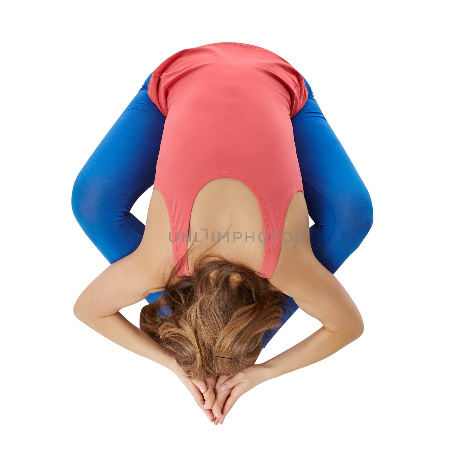 Top view of flexible woman doing yoga by rivertime