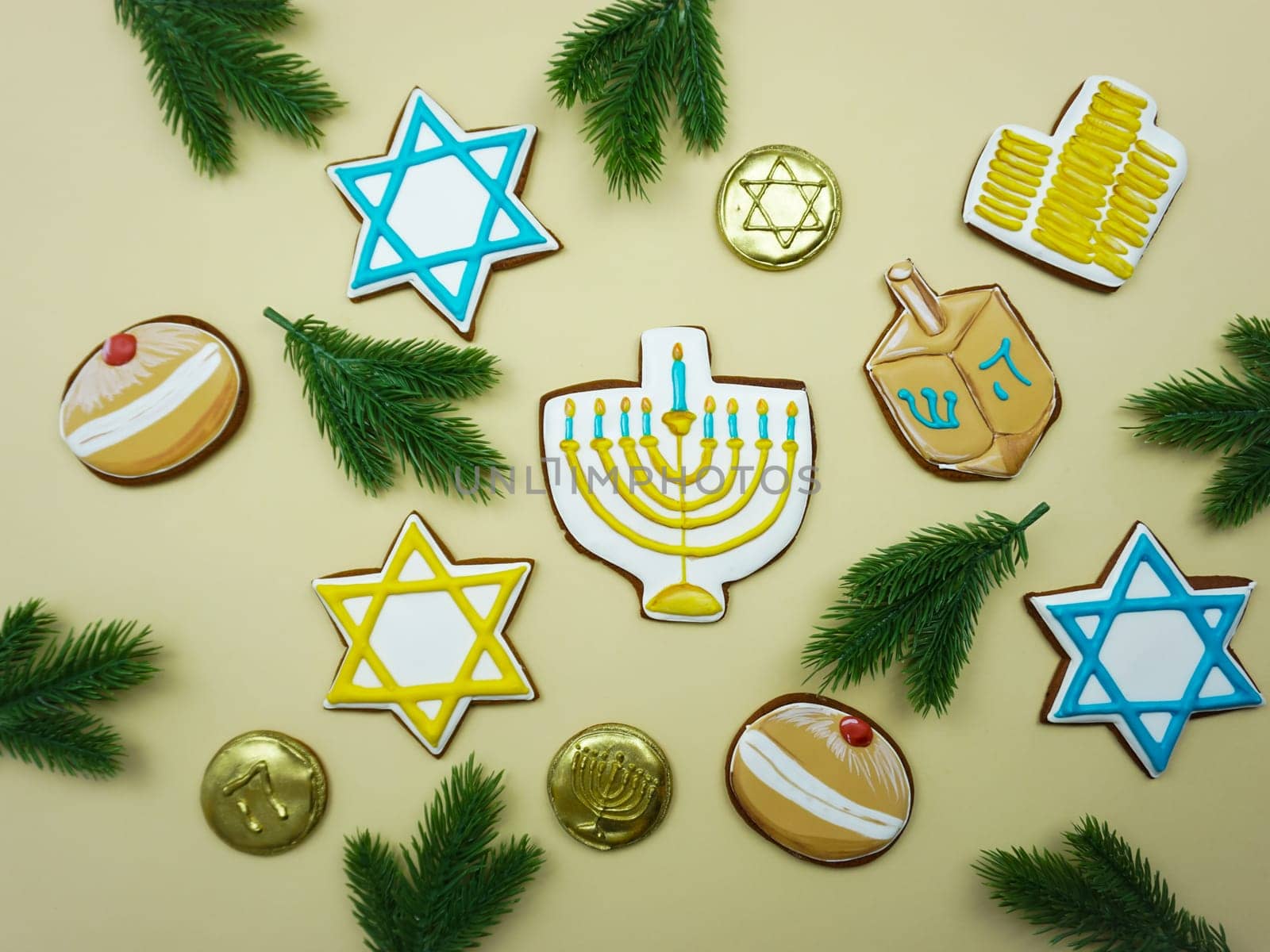 Celebrating Hanukkah. The concept of the Hanukkah holiday. High quality photo