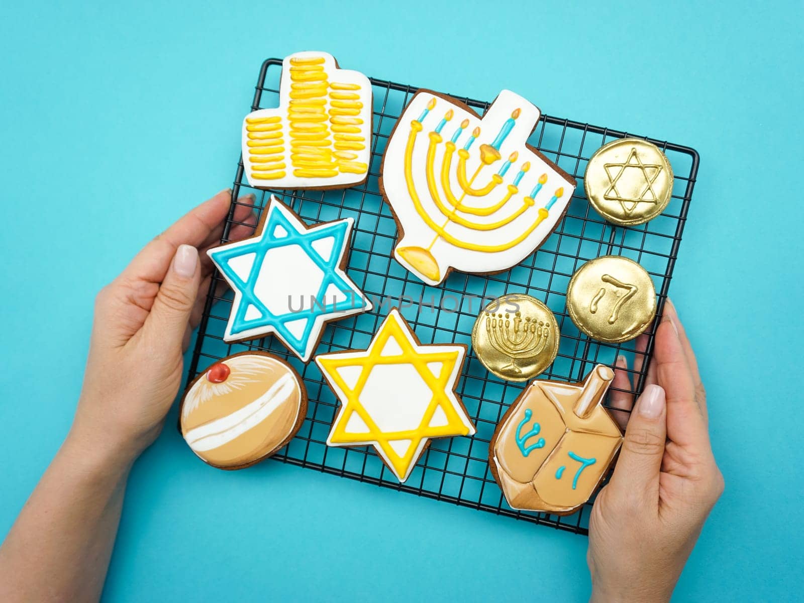 Celebrating Hanukkah. The concept of the Hanukkah holiday. High quality photo