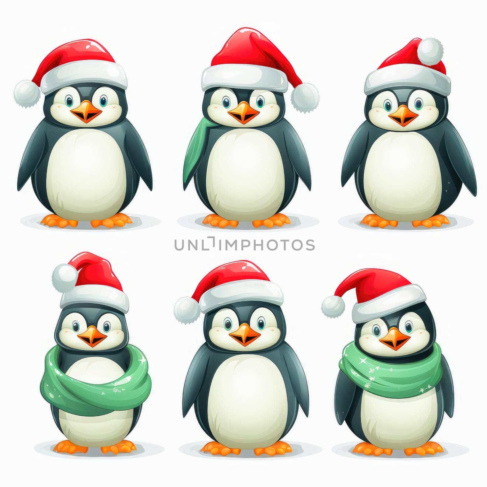 New Year penguin emoji emoticons. Cartoon style, New Year, Christmas. by Yurich32