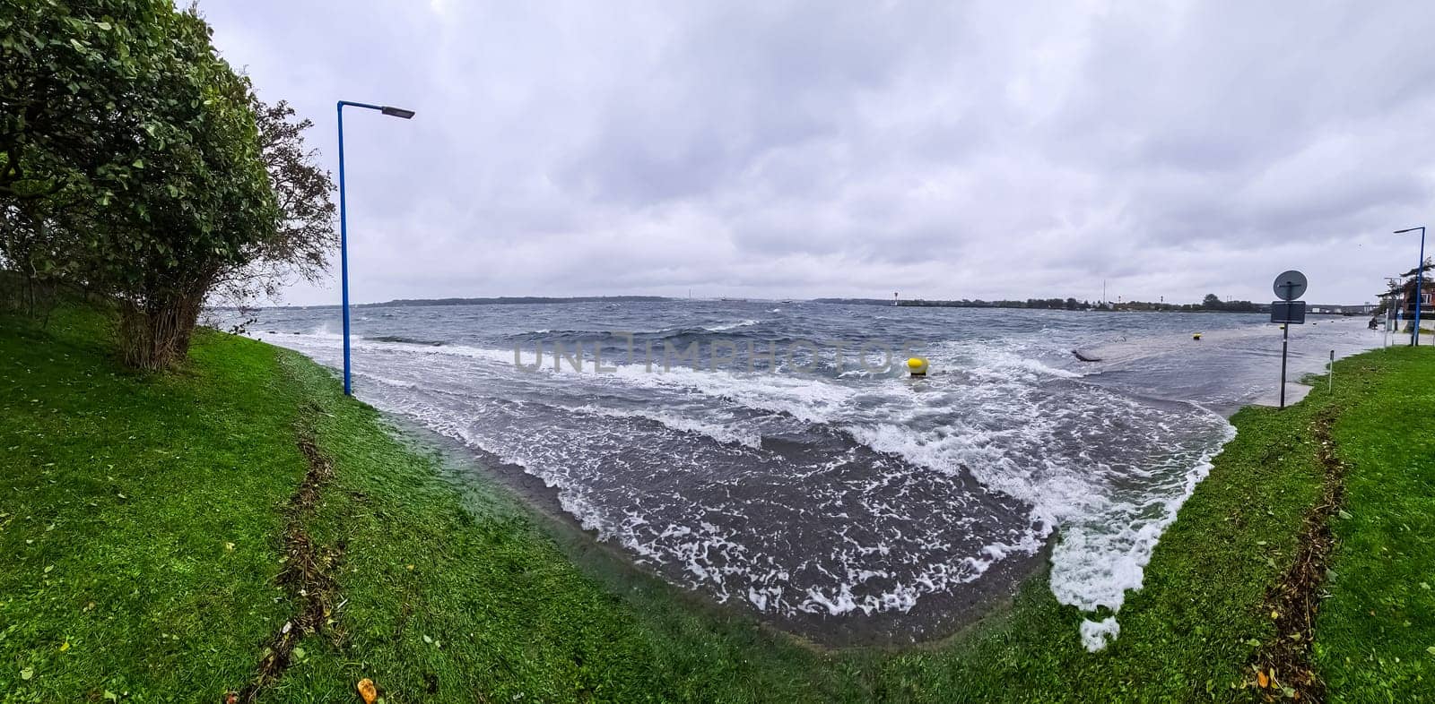 On the coast of the Baltic Sea during a very strong storm