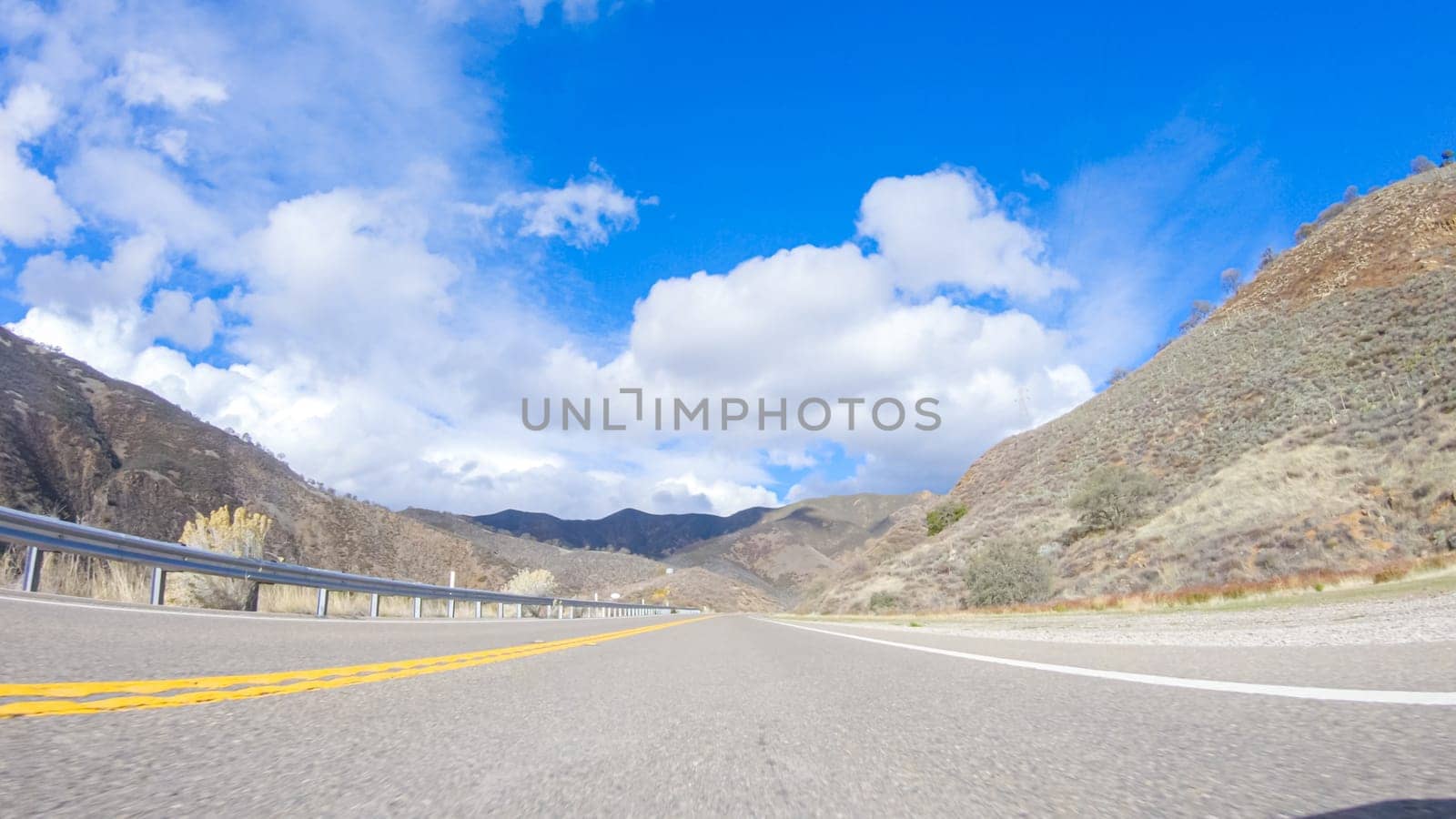 Driving Under Sunny Skies on Cuyama Highway Scenery by arinahabich