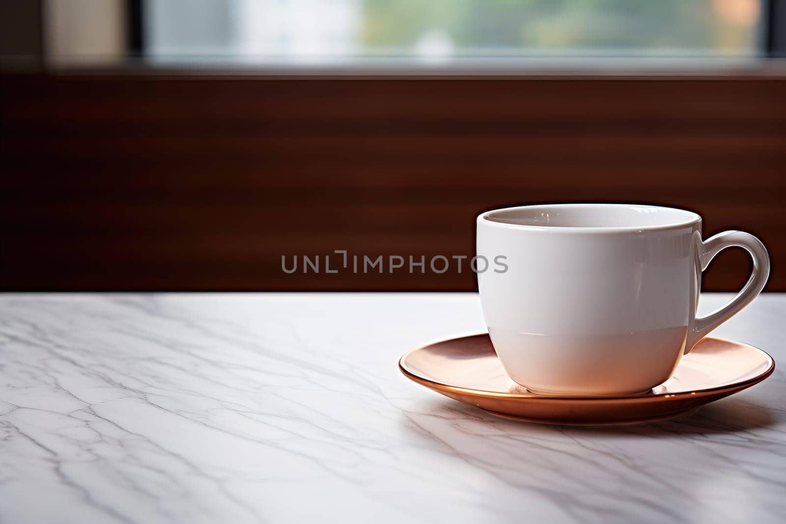 coffee cup on the table in morning, generative ai. by Manastrong