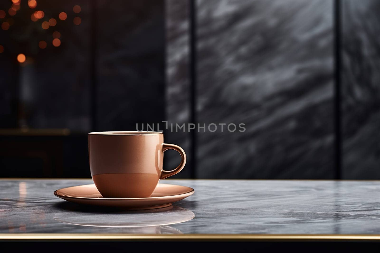 coffee cup on the table in morning, generative ai. by Manastrong