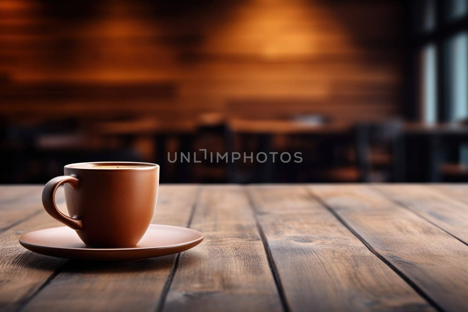coffee cup on the table in morning, generative ai. by Manastrong
