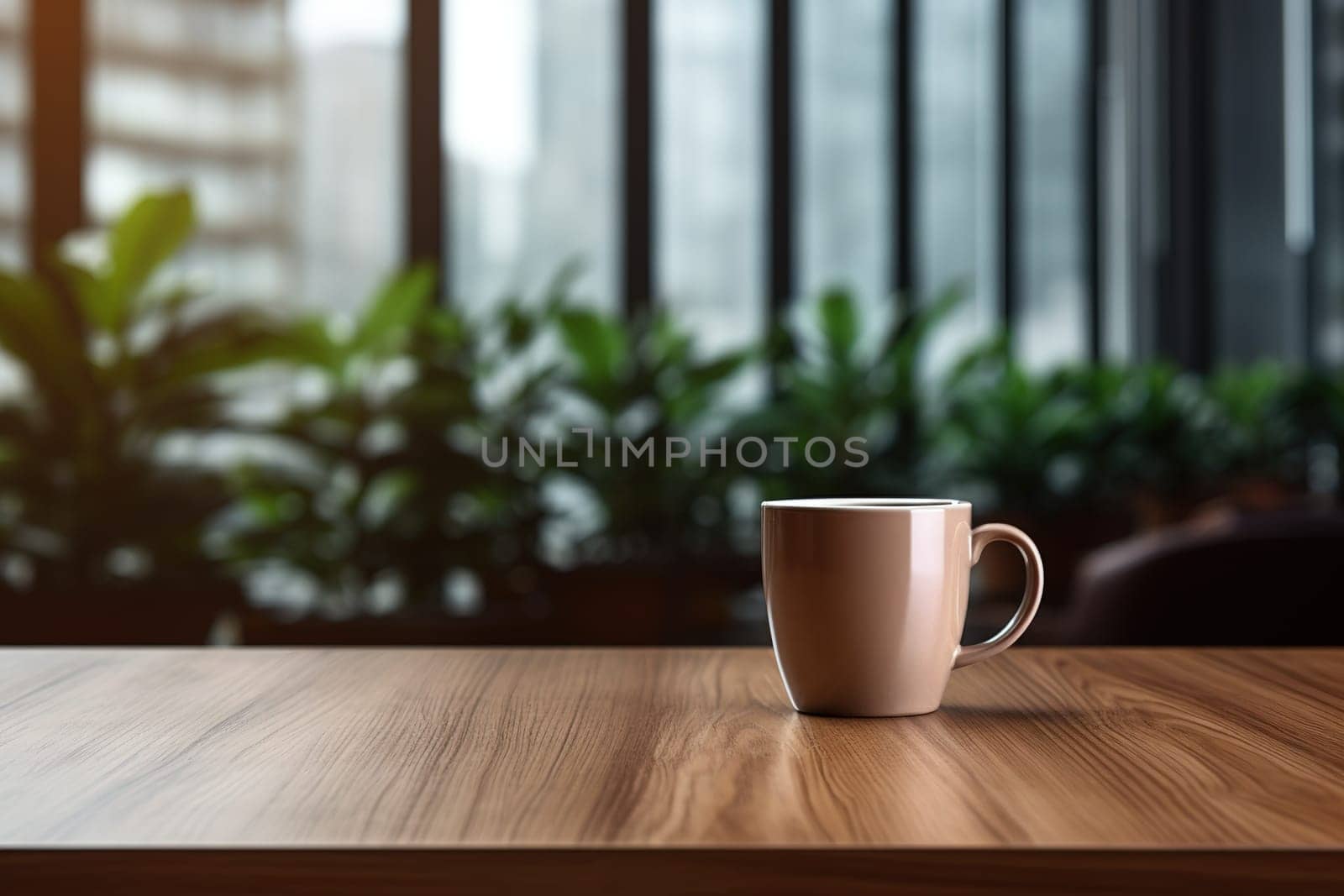 coffee cup on the table in morning, generative ai. by Manastrong