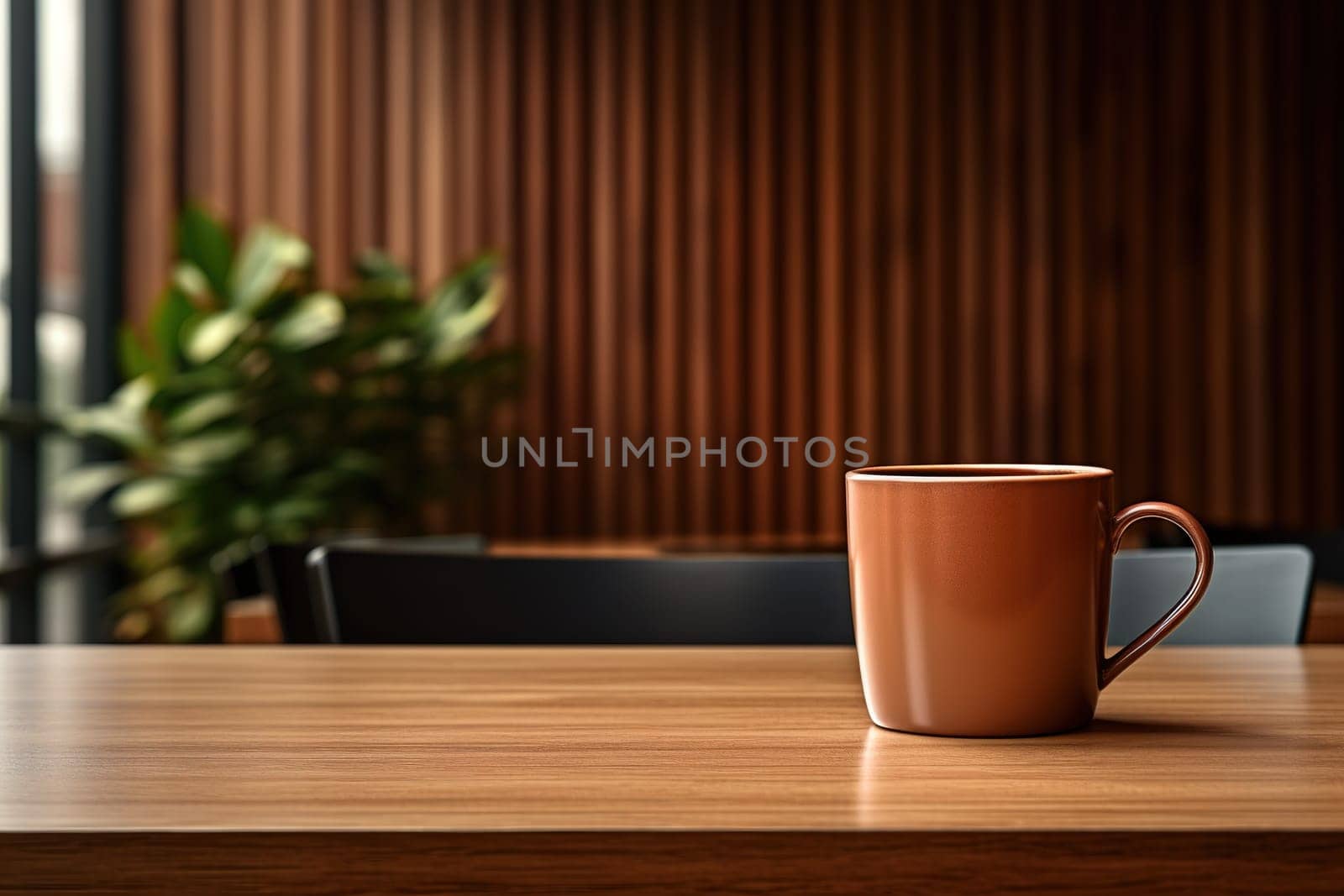 coffee cup on the table in morning, generative ai. by Manastrong