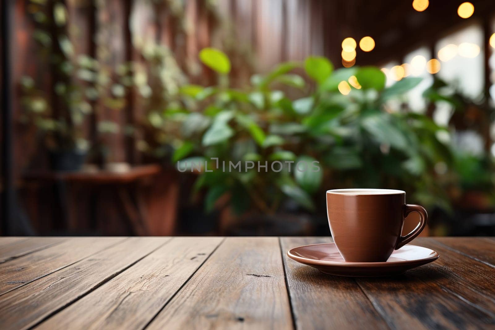 coffee cup on the table in morning, generative ai. by Manastrong