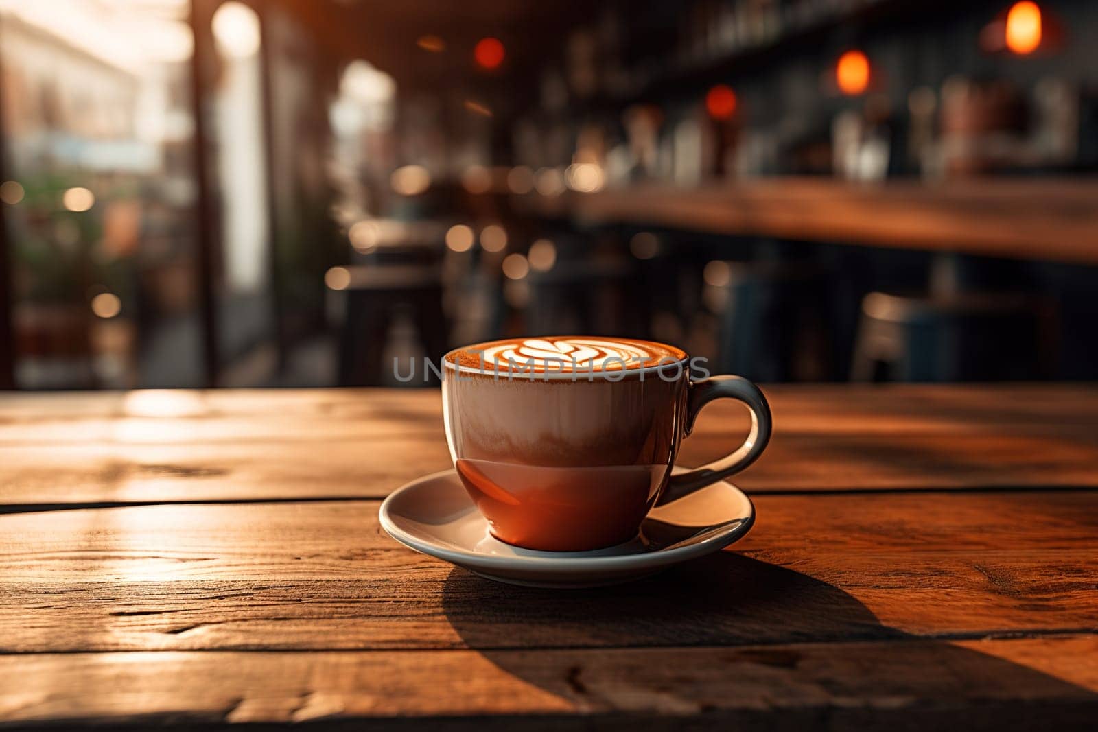 coffee cup on the table in morning, generative ai