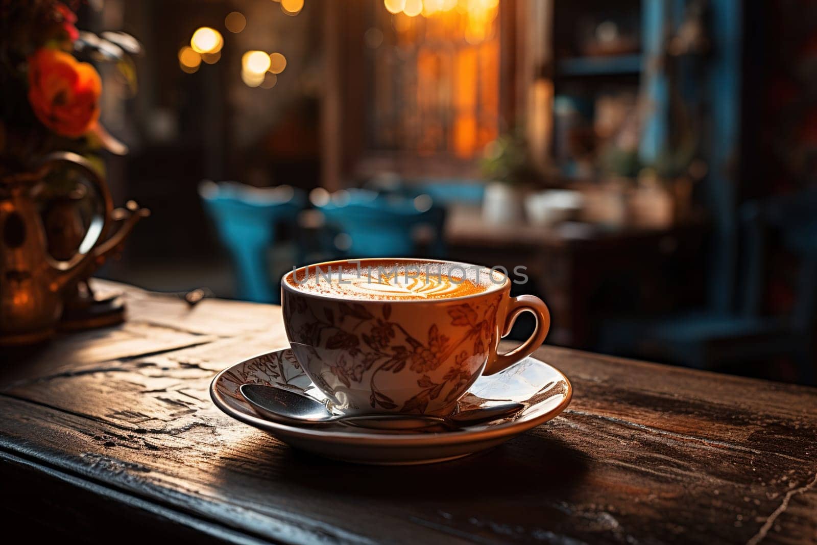 coffee cup on the table in morning, generative ai