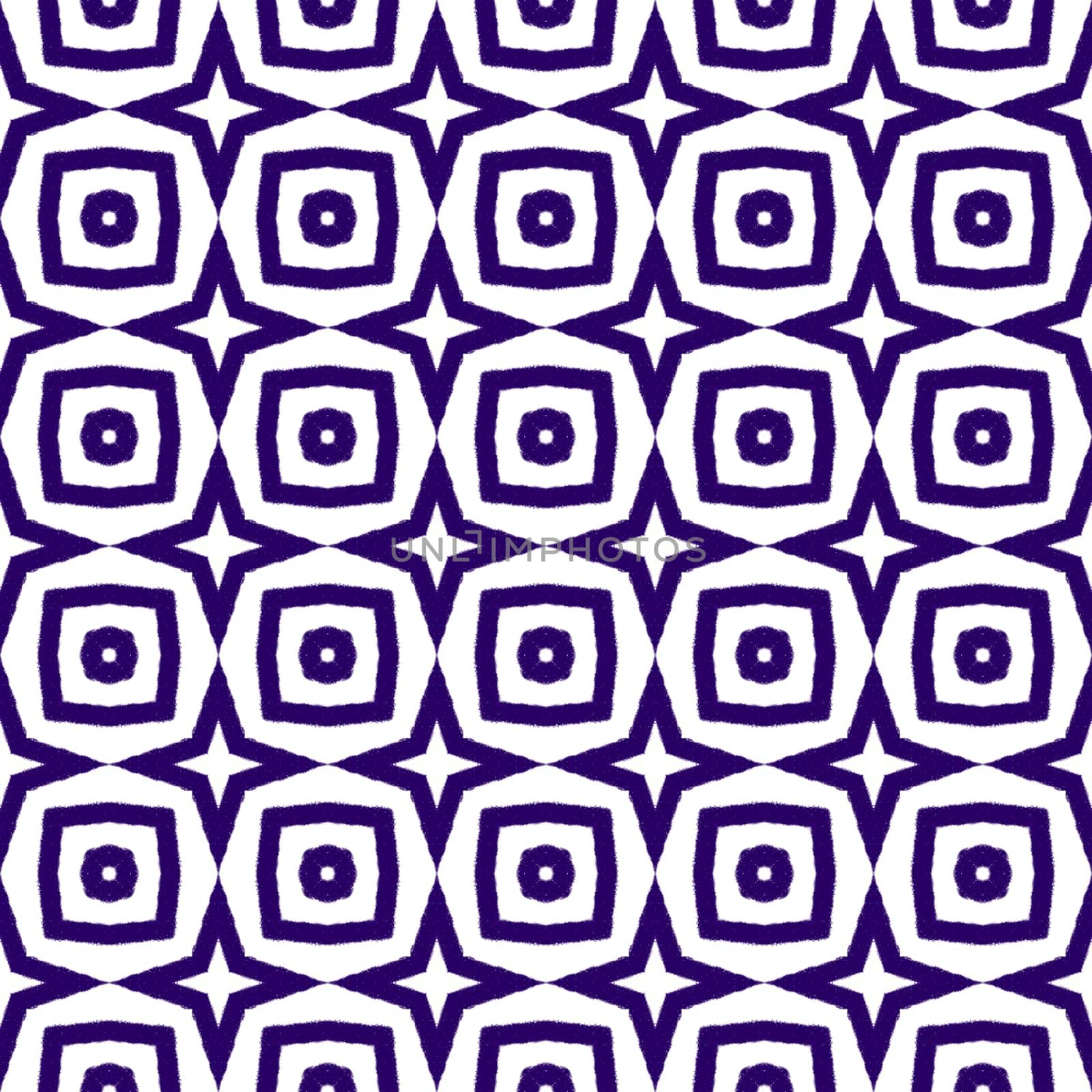 Ethnic hand painted pattern. Purple symmetrical kaleidoscope background. Summer dress ethnic hand painted tile. Textile ready beauteous print, swimwear fabric, wallpaper, wrapping.