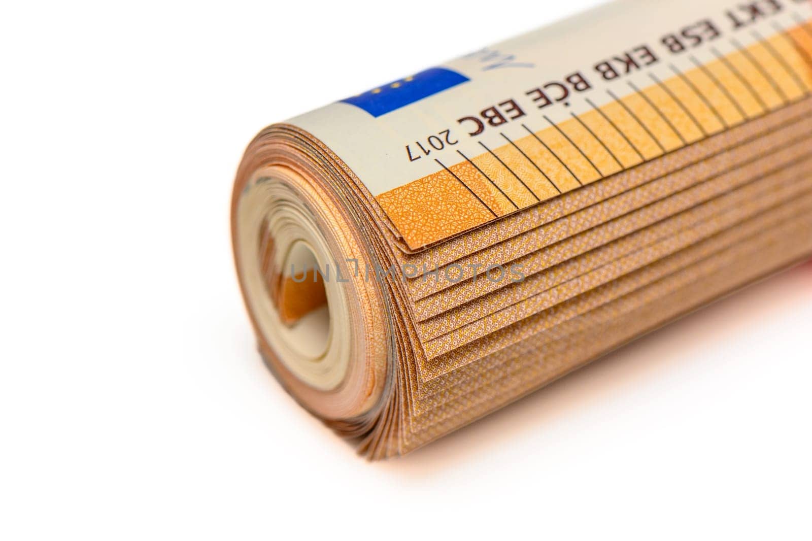 50 euro bills on white background rolled into a tube 13 by Mixa74