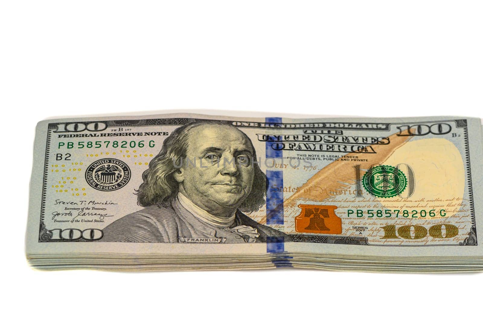 100 dollar bills on white background 14