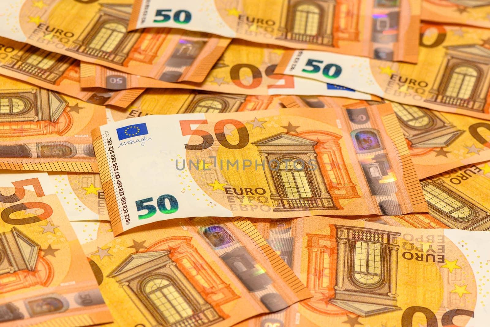 50 euro bills on white background 16