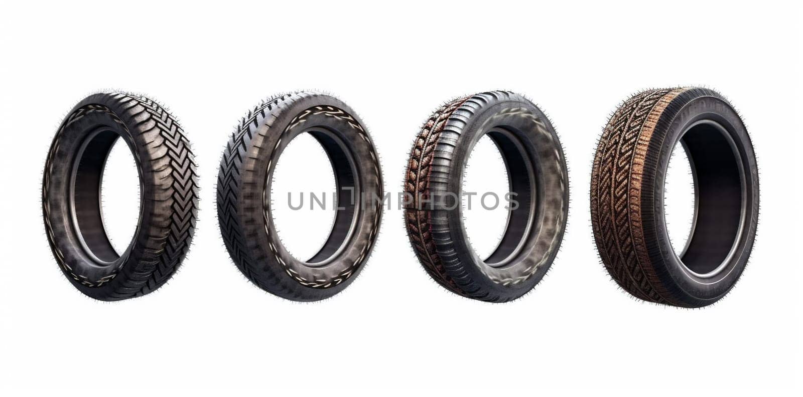 tyre car isolated equipment automobile auto background rubber wheel object tire. Generative AI. by Vichizh