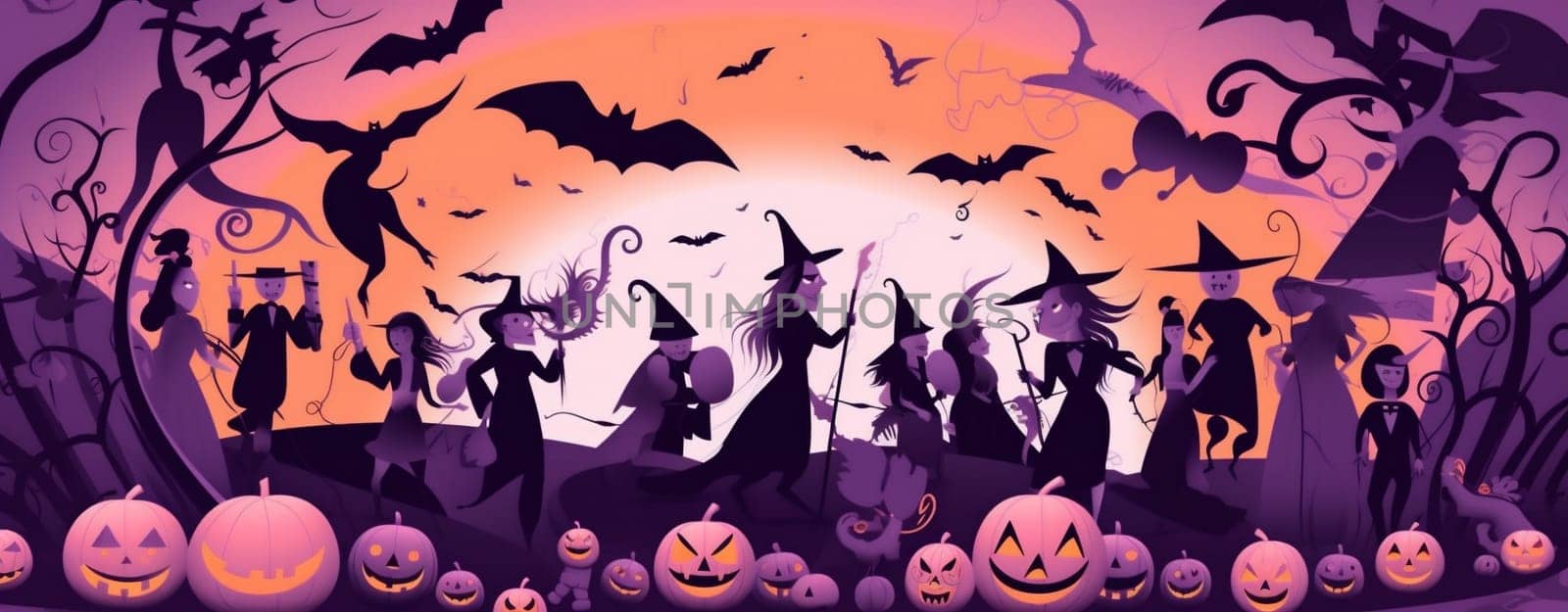 black horror sorcerer party night background halloween evil witch holiday autumn. Generative AI. by Vichizh