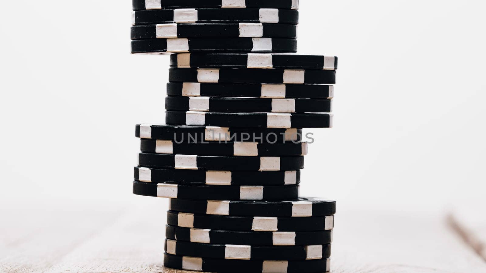 Stack of poker chips for high-stakes casino games