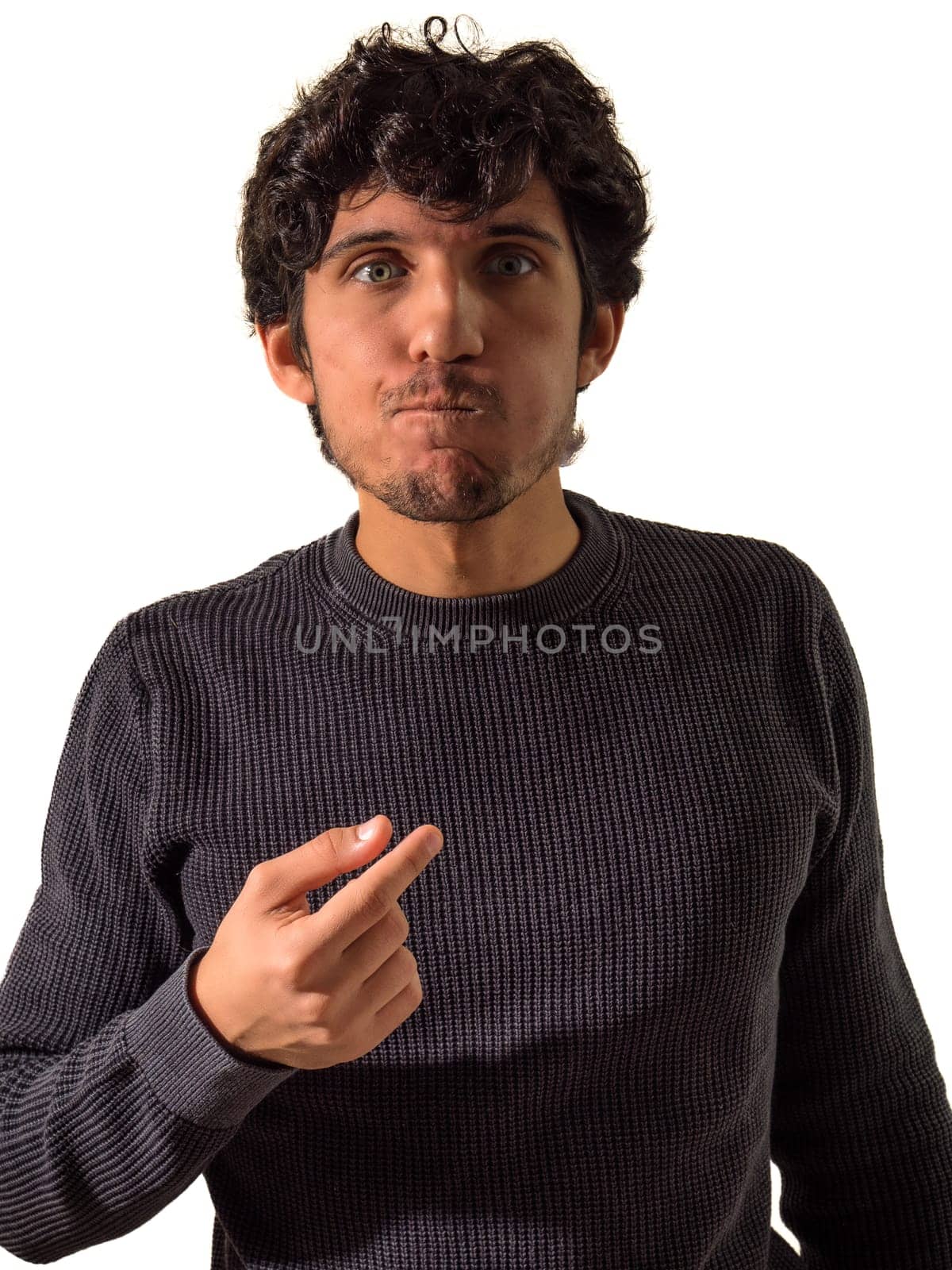 A man making a funny face with his finger