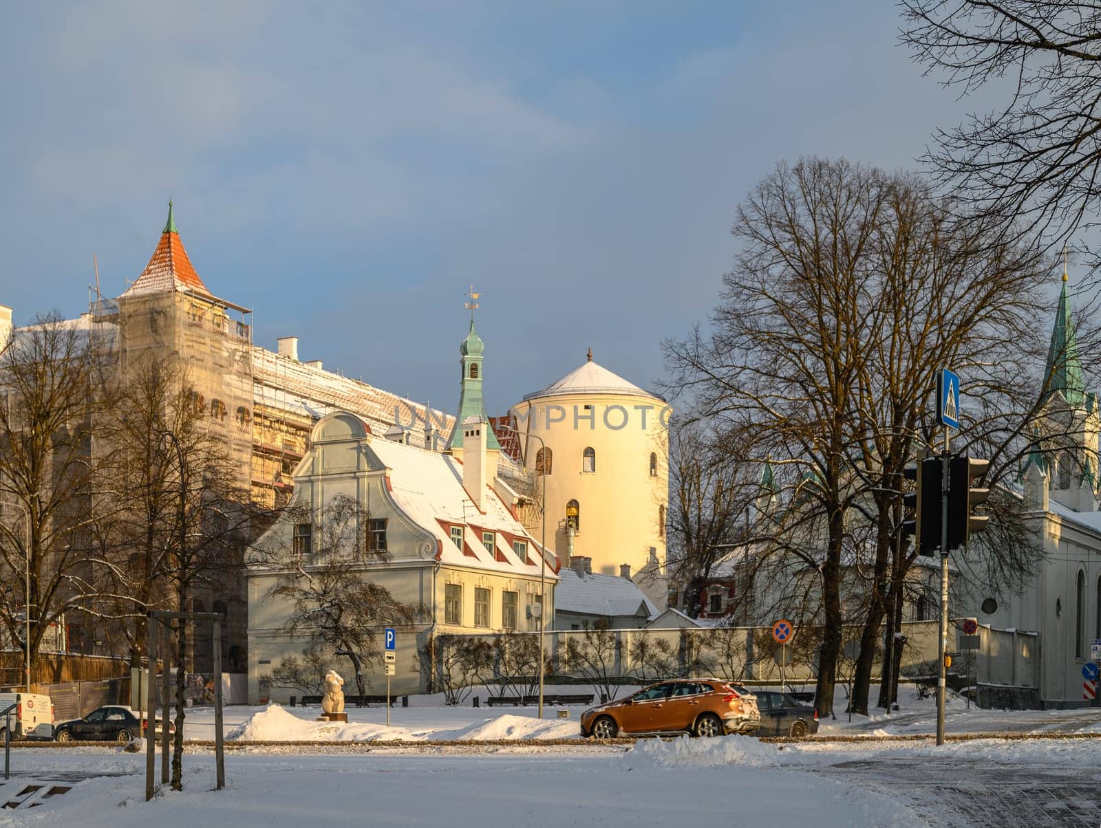 presidential palace in Riga on a sunny winter day