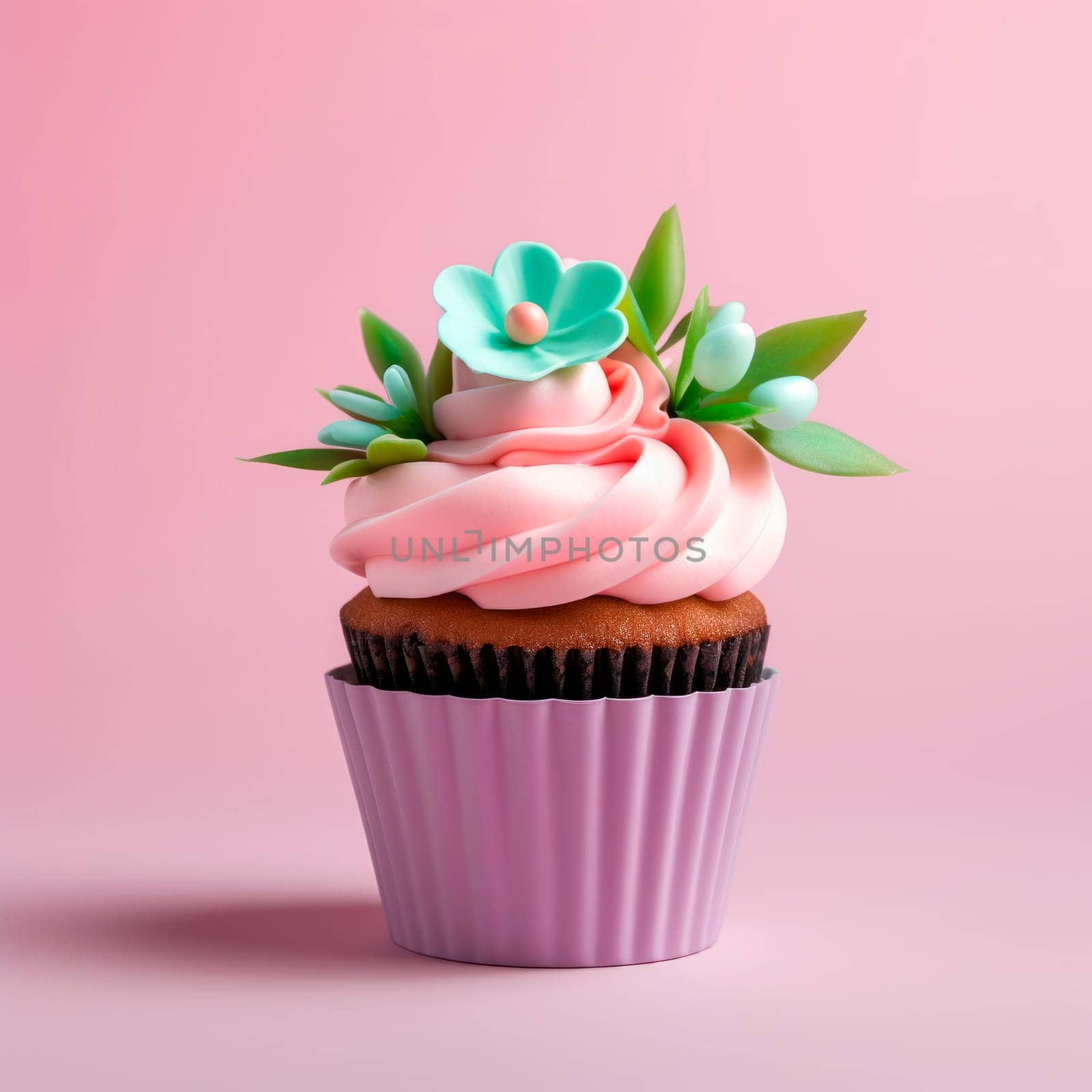 Easter cupcake with spring decor . High quality photo