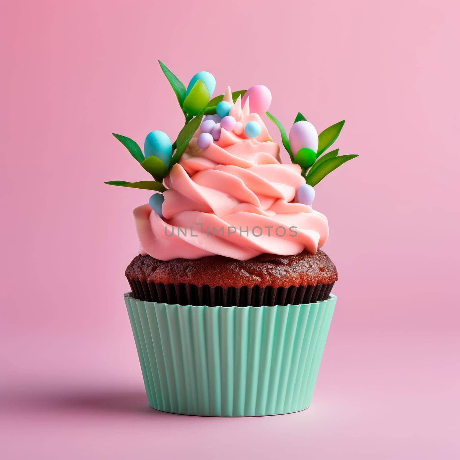Easter cupcake with spring decor by Spirina