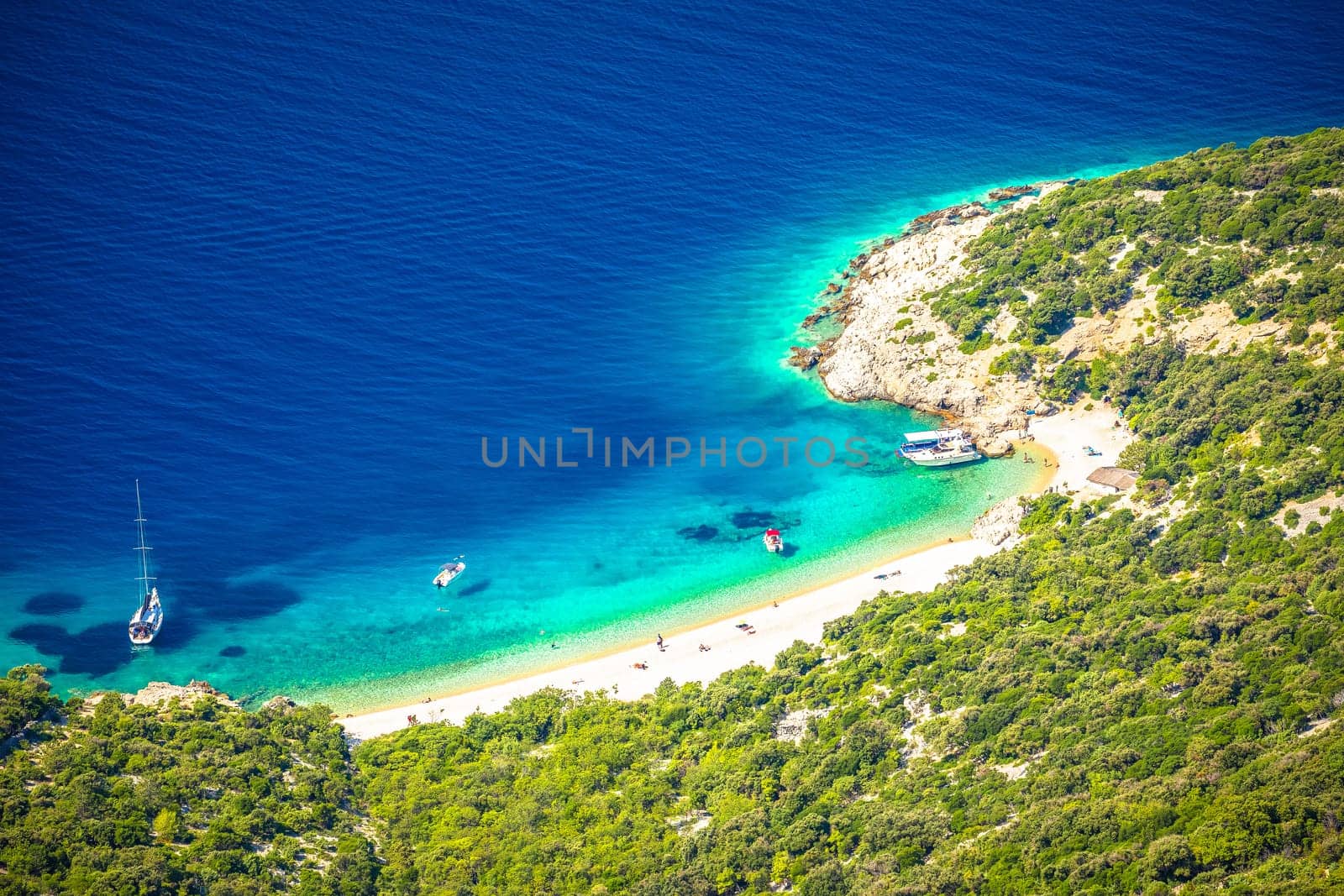 Secret turquoise beach below Lubenice village on Cres island by xbrchx