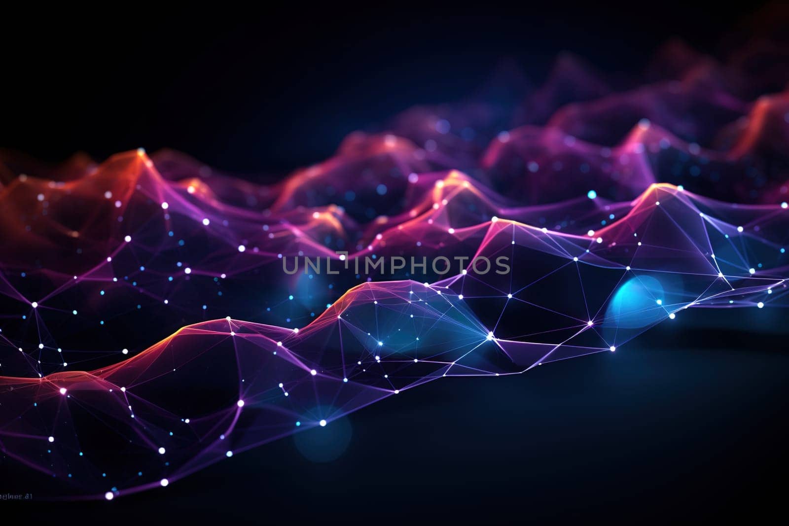 Abstract Background Technology, Virtual wave Futuristic, generative ai by Manastrong