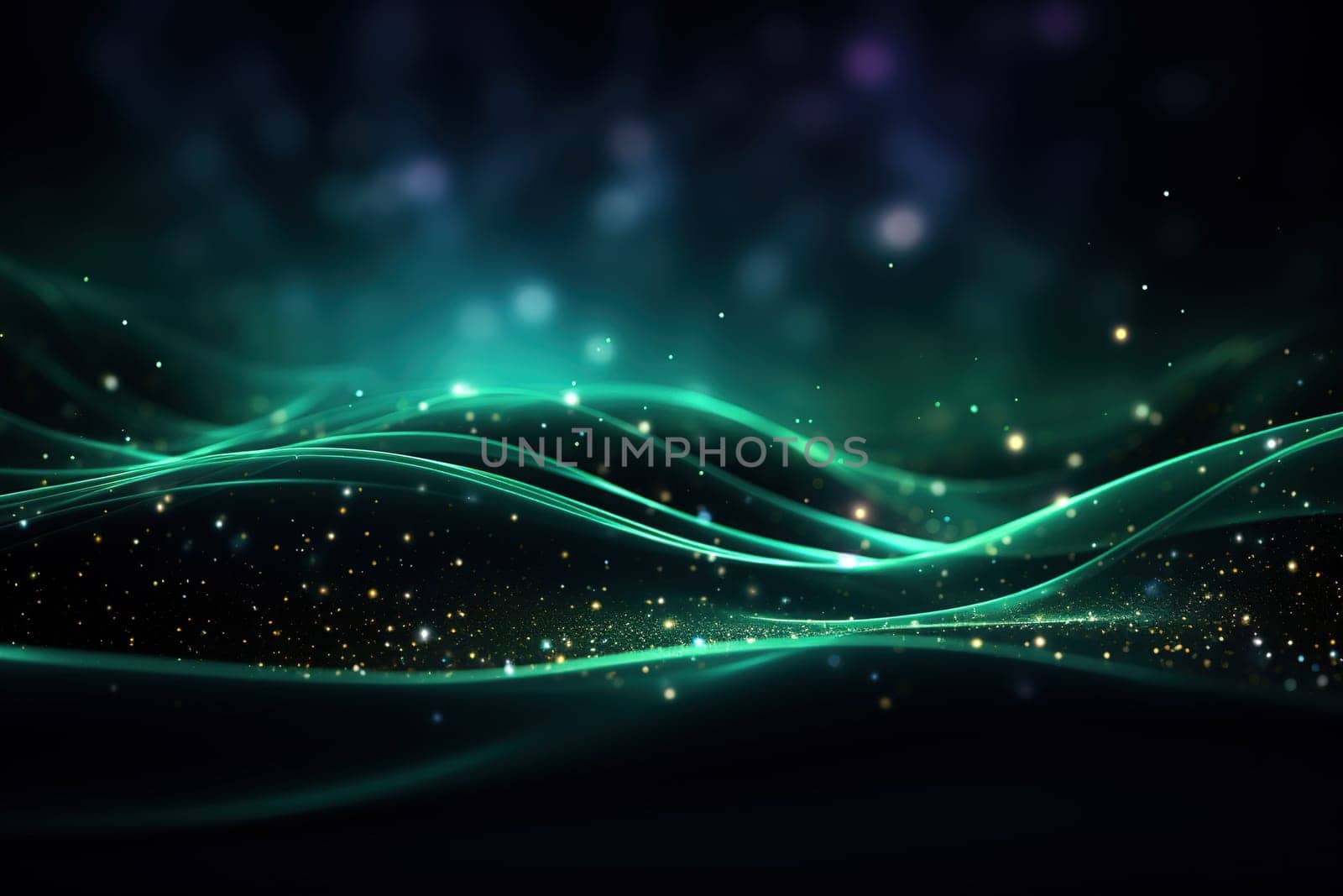 Abstract Background Technology, Virtual wave Futuristic, generative ai by Manastrong