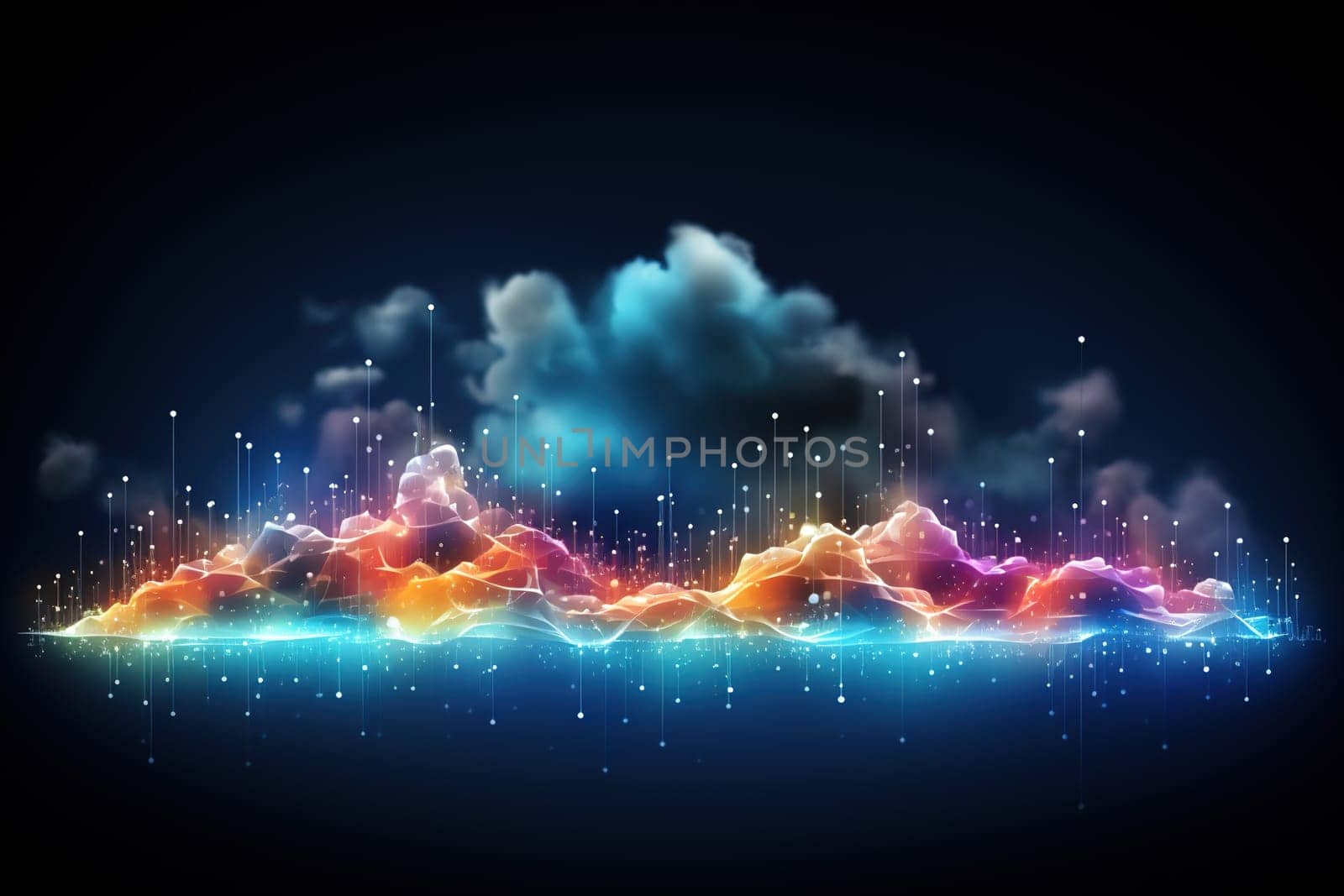 Abstract Background Technology, cloud networking, generative ai. by Manastrong