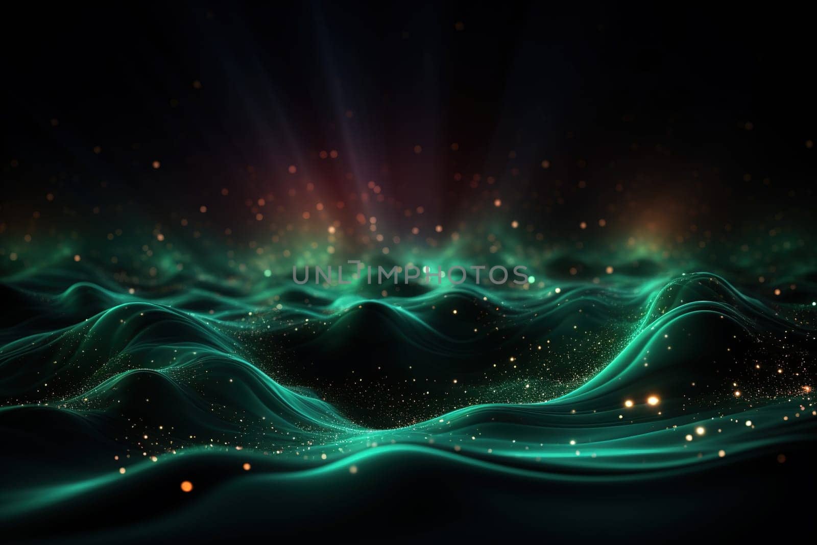 Abstract Background Technology, Virtual wave Futuristic, generative ai by Manastrong