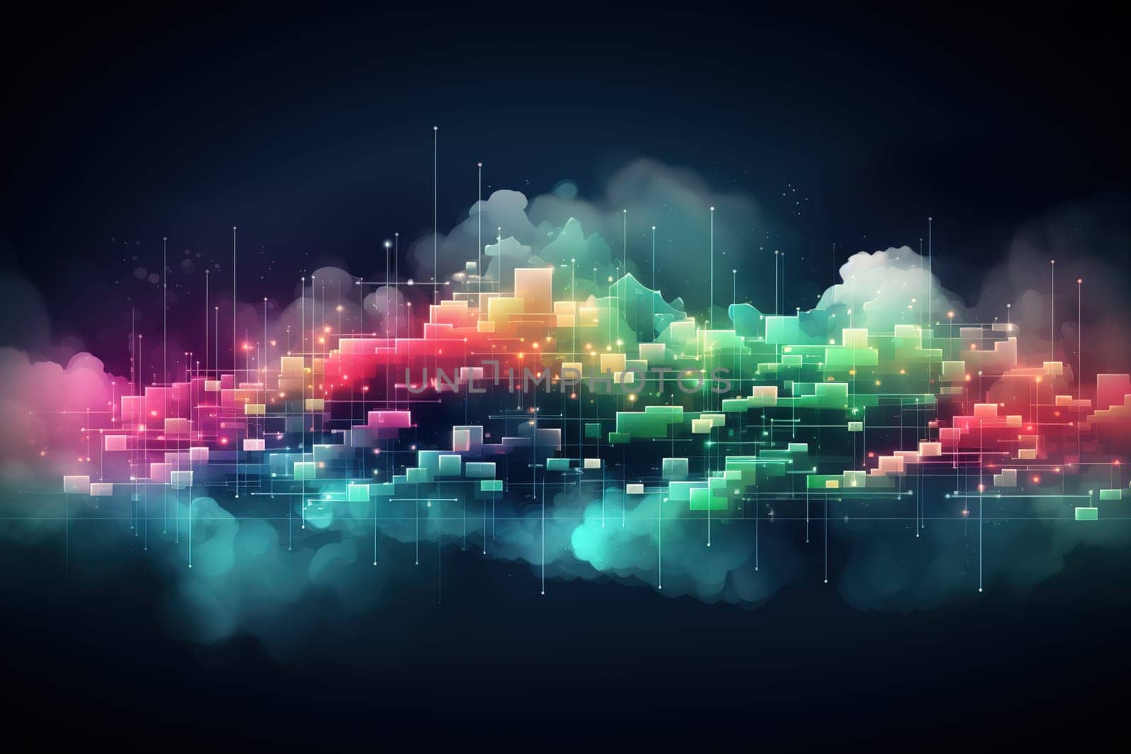 Abstract Background Technology, cloud networking, generative ai. by Manastrong