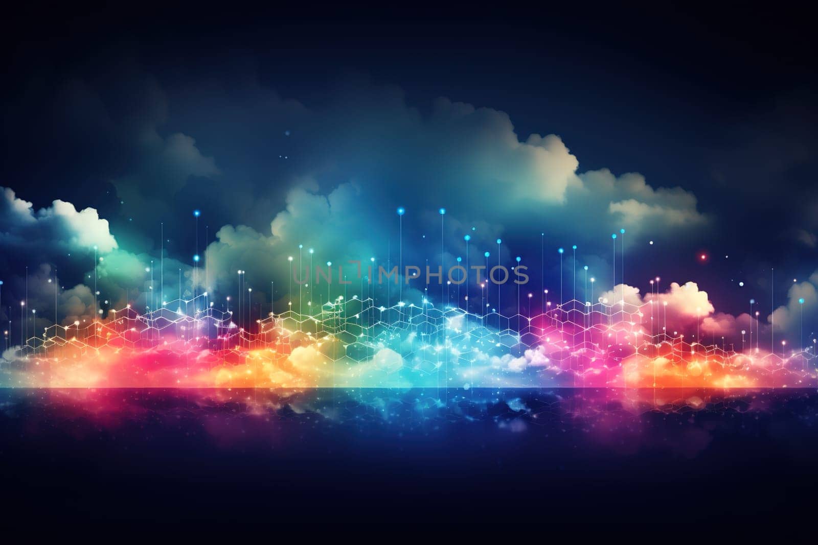 Abstract Background Technology, cloud networking, generative ai. by Manastrong