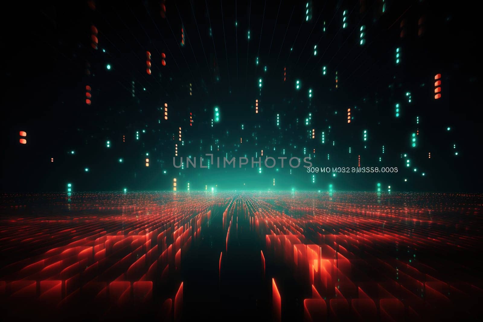 Abstract Background Technology, Virtual wave Futuristic, generative ai by Manastrong