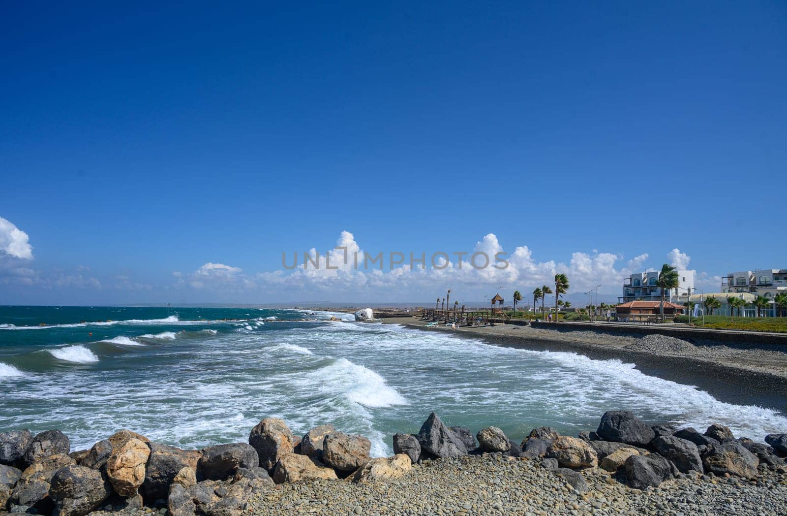 autumn sunny day on the Mediterranean sea in Cyprus by Mixa74