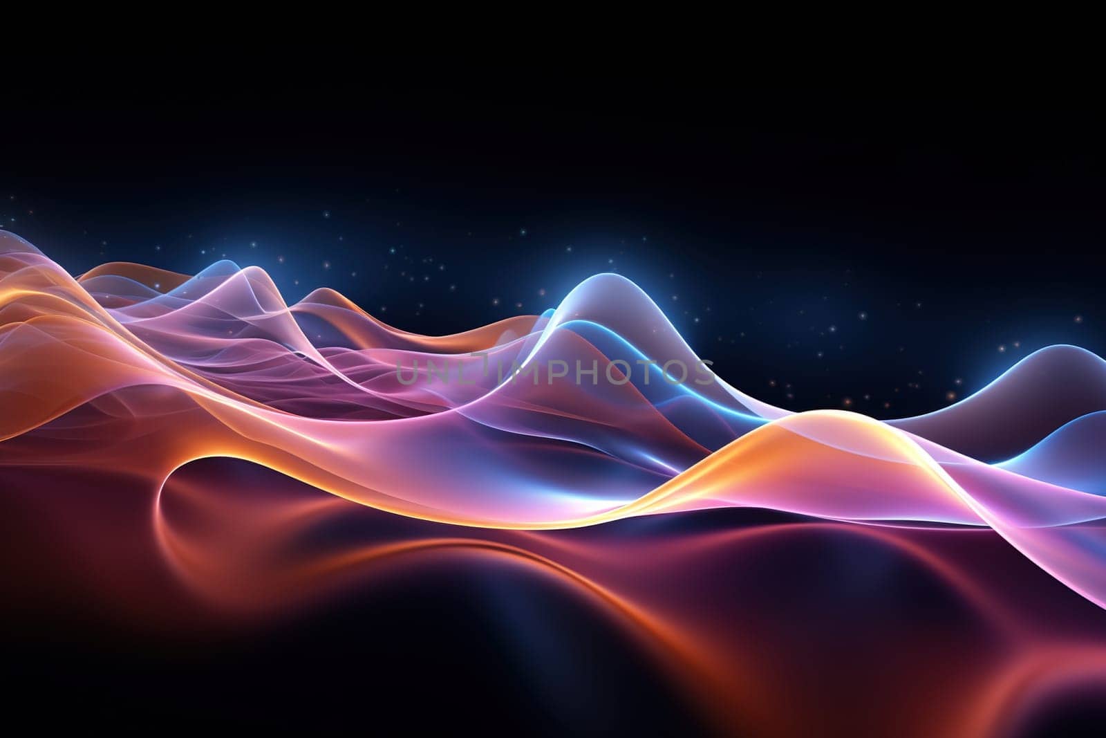 Abstract background, wave lines dynamic flowing light, data digital abstract technology, generative ai