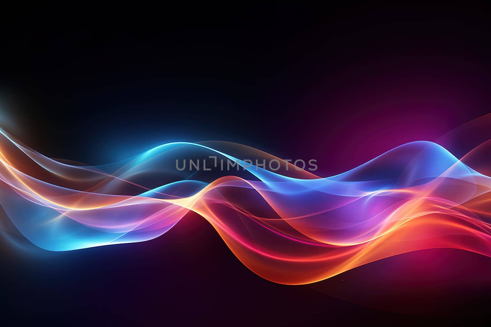 Abstract background, wave lines dynamic flowing light, data digital abstract technology. generative ai by Manastrong