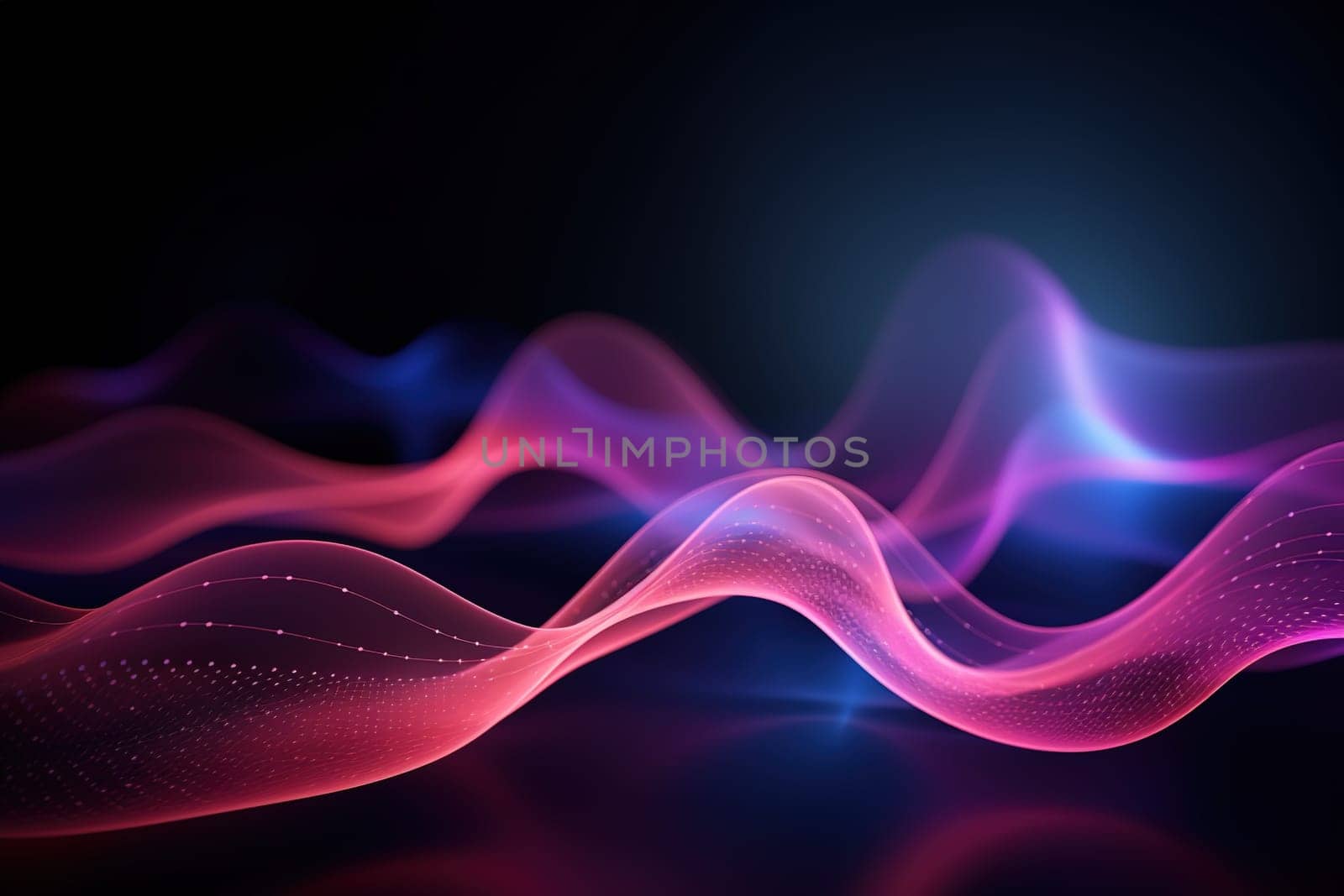 Abstract background, wave lines dynamic flowing light, data digital abstract technology, generative ai