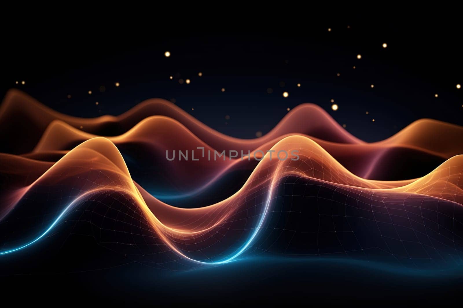 Abstract background, wave lines dynamic flowing light, data digital abstract technology. generative ai by Manastrong