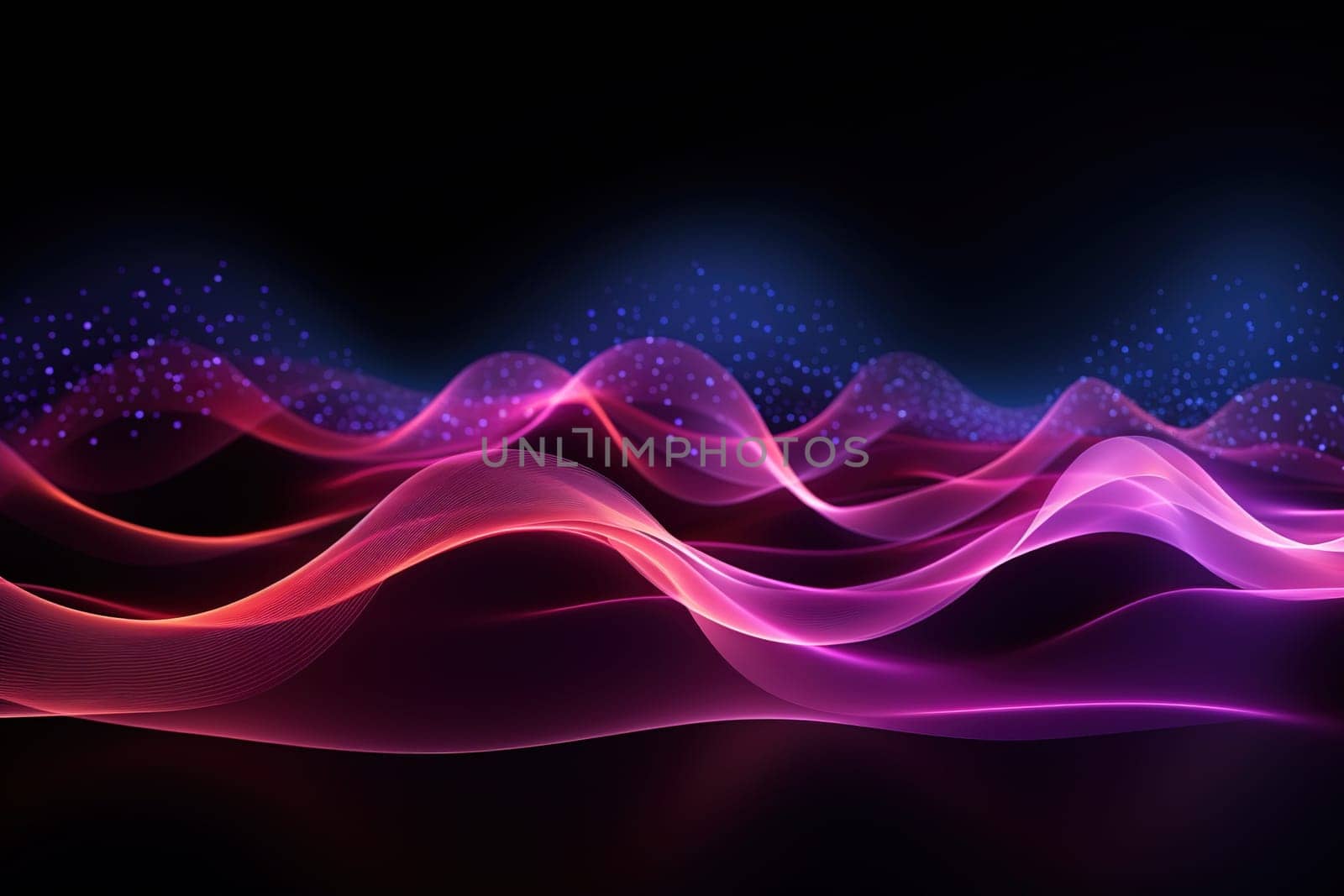 Abstract background, wave lines dynamic flowing light, data digital abstract technology, generative ai