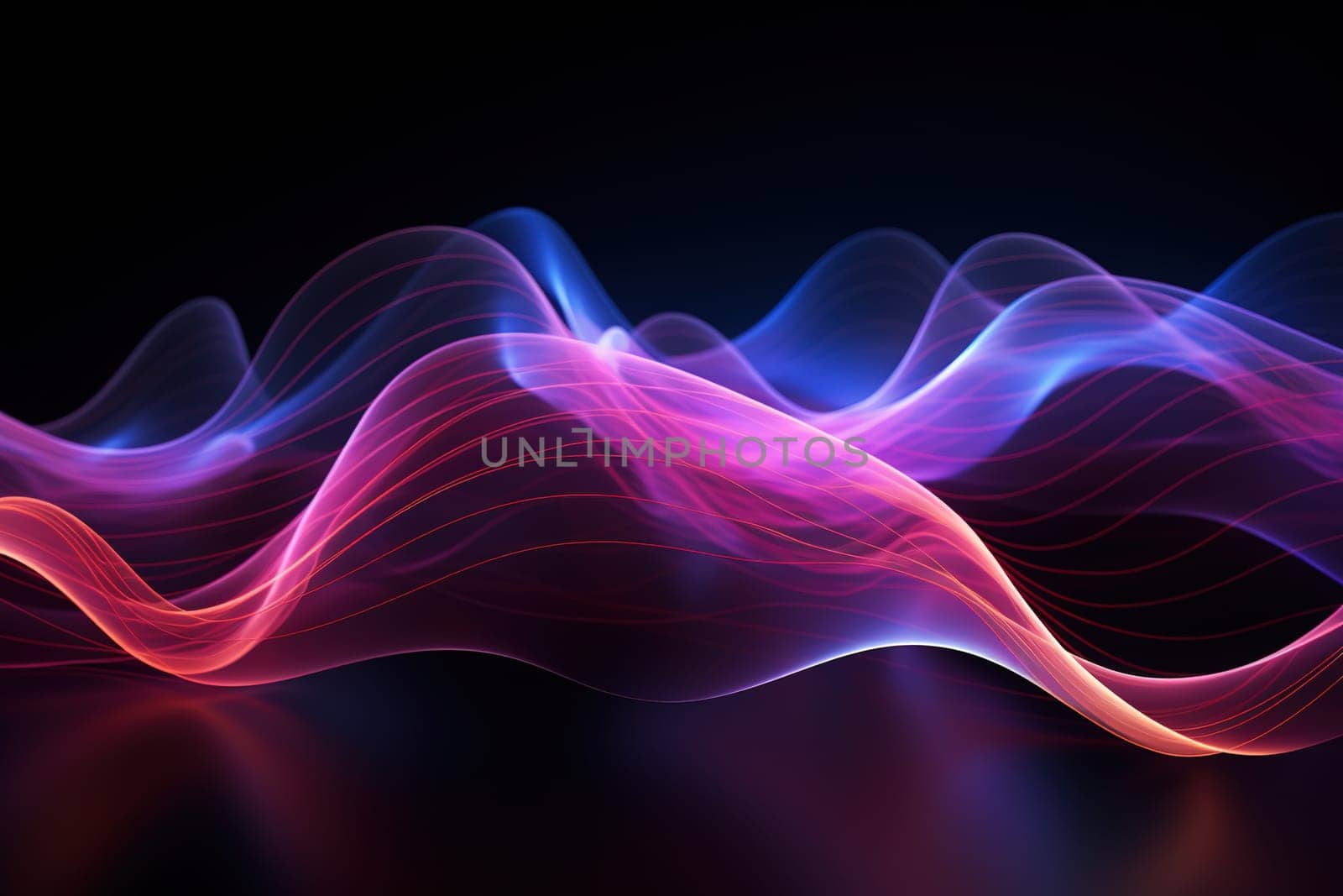 Abstract background, wave lines dynamic flowing light, data digital abstract technology. generative ai by Manastrong