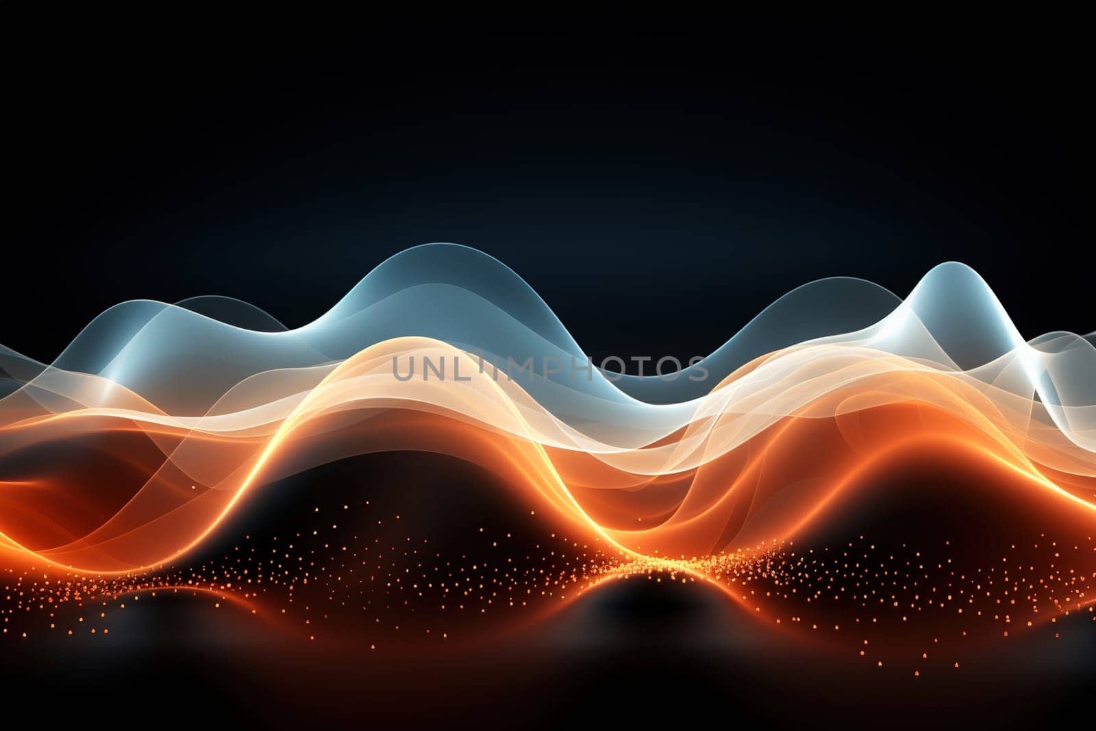 Abstract background, wave lines dynamic flowing light, data digital abstract technology, generative ai