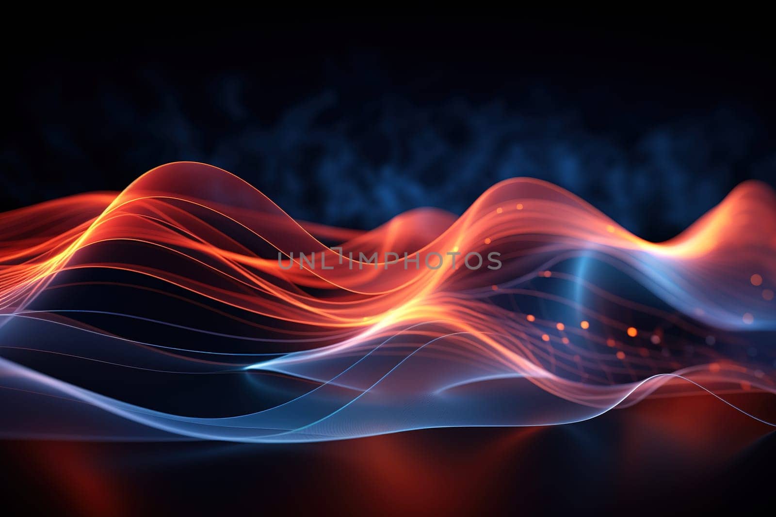 Abstract background, wave lines dynamic flowing light, data digital abstract technology, generative ai