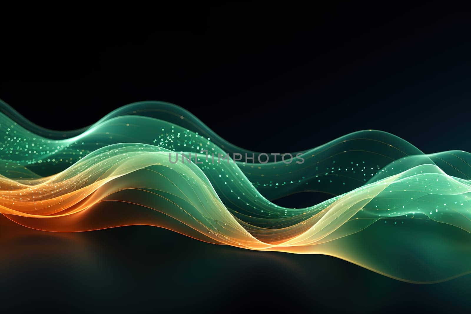 Abstract background, wave lines dynamic flowing light, data digital abstract technology, generative ai