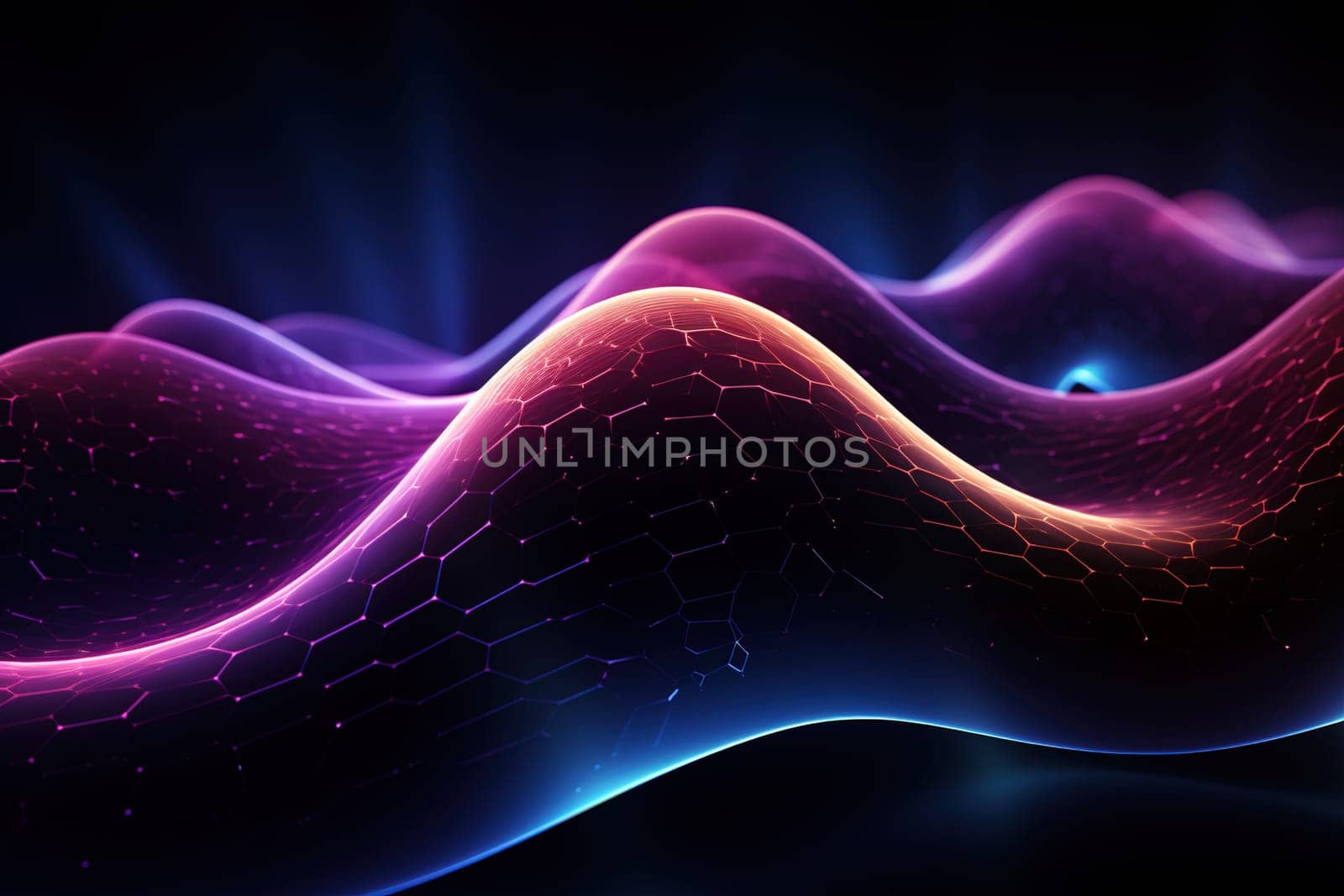 Abstract background, wave lines dynamic flowing light, data digital abstract technology. generative ai by Manastrong