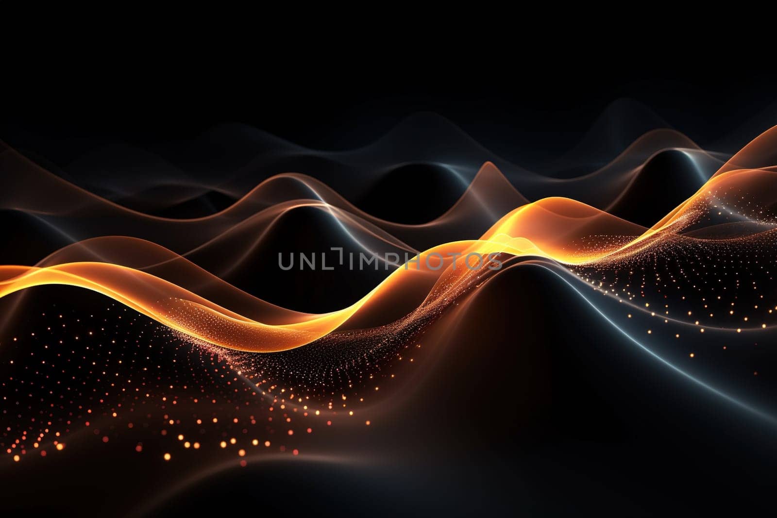 Abstract background, wave lines dynamic flowing light, data digital abstract technology, generative ai