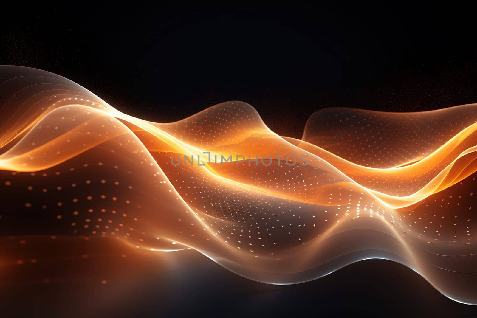 Abstract background, wave lines dynamic flowing light, data digital abstract technology. generative ai by Manastrong