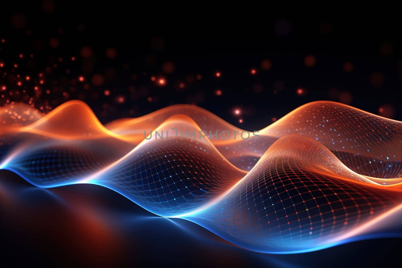 Abstract background, wave lines dynamic flowing light, data digital abstract technology. generative ai by Manastrong