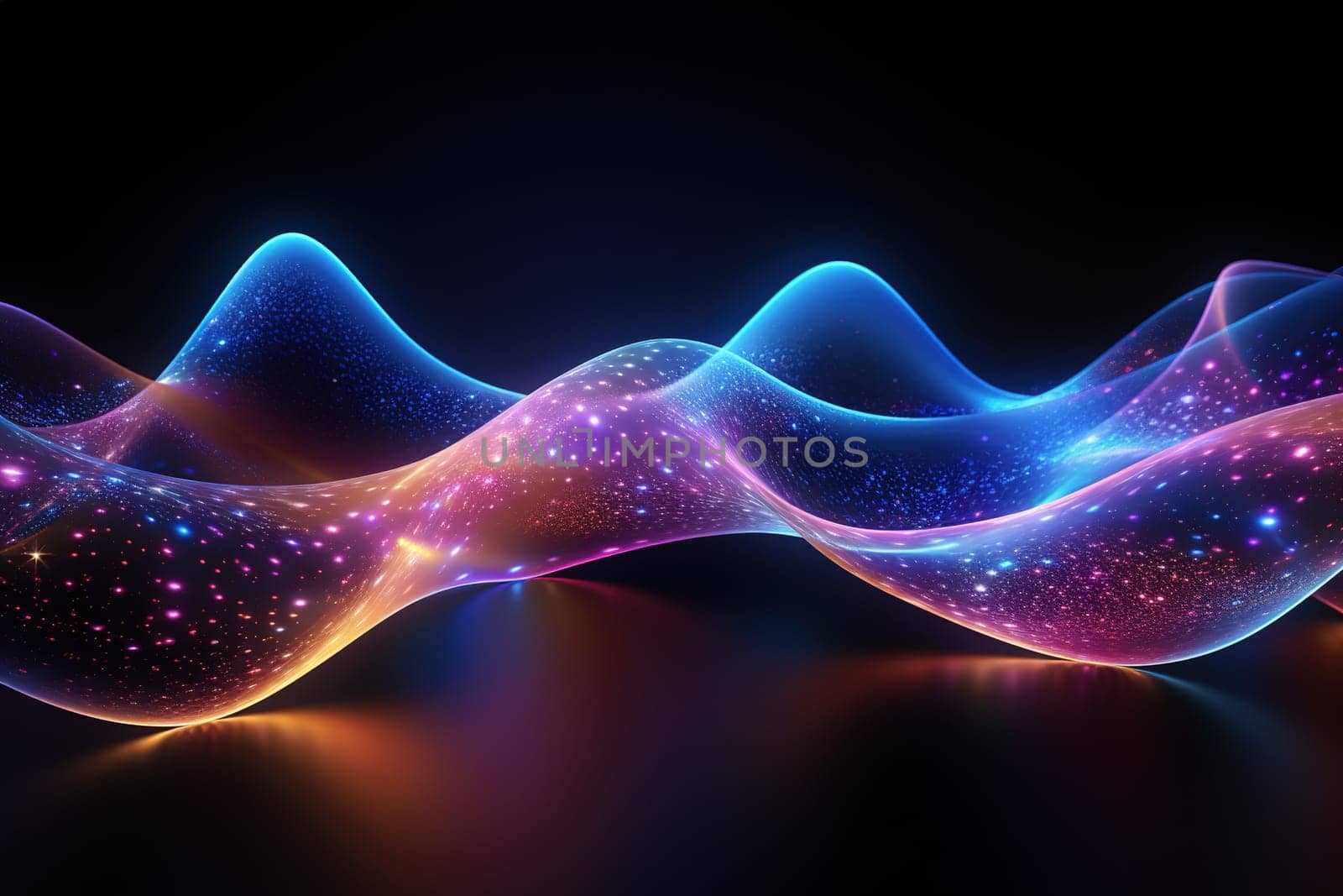 Abstract background, wave lines dynamic flowing light, data digital abstract technology. generative ai by Manastrong