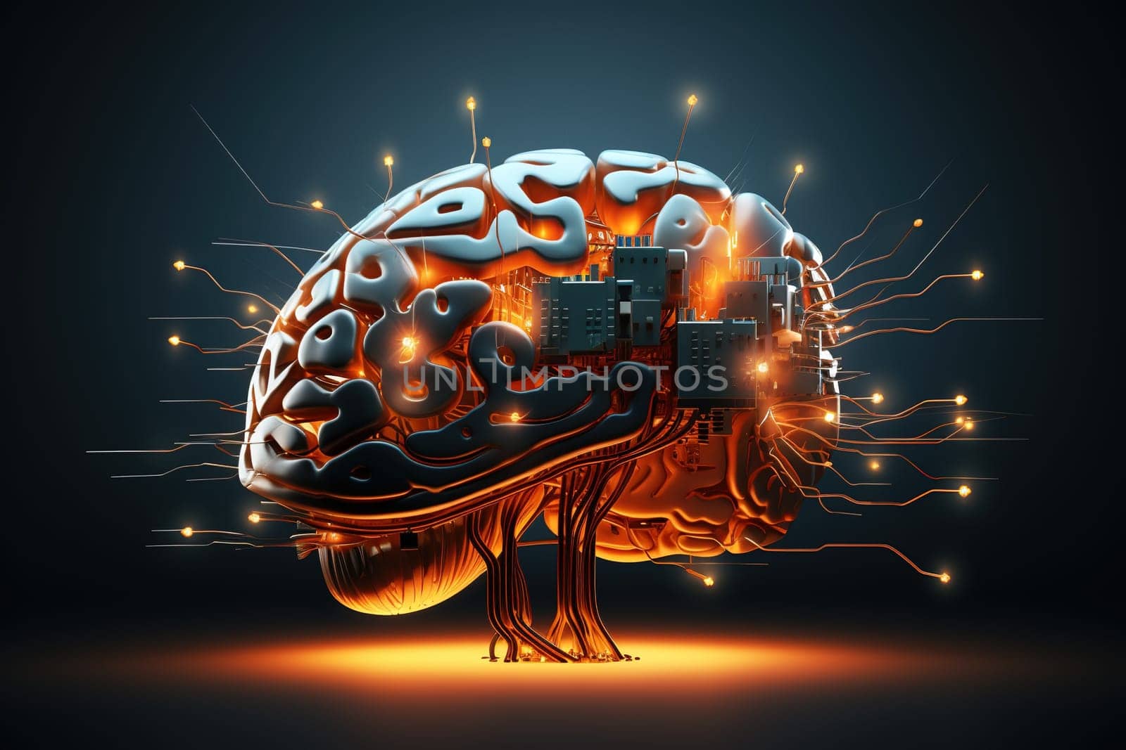 Artificial Intelligence brain, digital abstract technology futuristic, generative ai