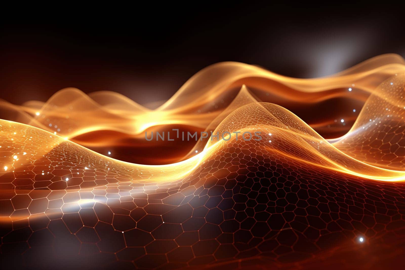 Abstract background, wave lines dynamic flowing light, data digital abstract technology, generative ai